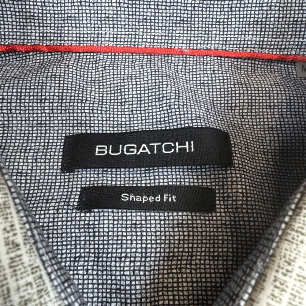 Bugatchi Uomo Shaped Fit Long Sleeve Button Down Shirt Mens M Gray Stripe Print - Picture 5 of 9